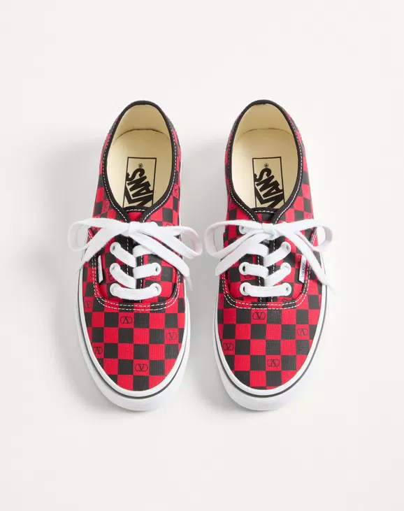 Valentino Valentino Garavani And Vans Low-Top Trainer In Fabric With VLogo Checkerboard Print - Image 5